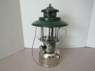 Vintage Coleman Model 220d Lantern Nickel Base Sunshine Night Dated 