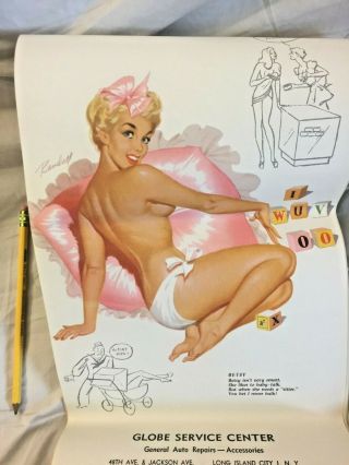 Vintage 1956 BILL RANDALL ' S DATE BOOK Pin Up Calendar 7