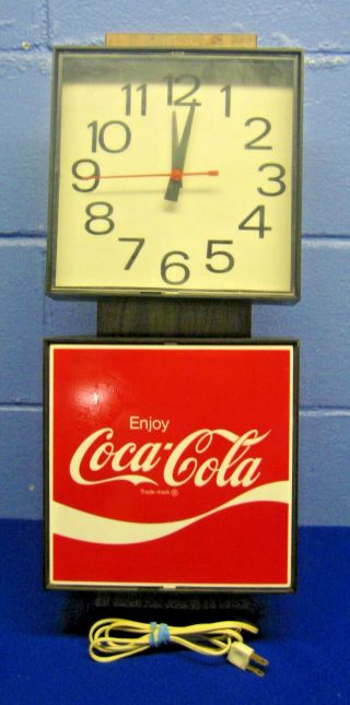 Vintage Electric Coca Cola Clock Wall Sign - Perfectly Non Lighted