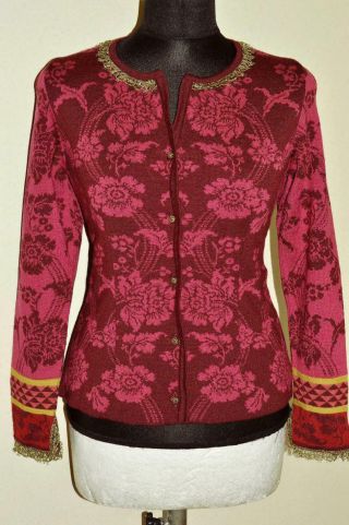 Rare Vintage Oleana Fantastic Merino - Silk Knitted Cardigan Jacket.  Size M