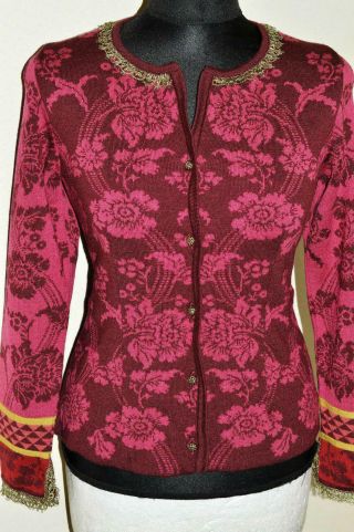 RARE VINTAGE OLEANA Fantastic Merino - Silk Knitted Cardigan Jacket.  SIZE M 2