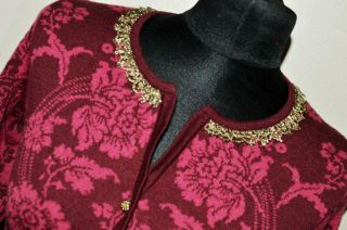 RARE VINTAGE OLEANA Fantastic Merino - Silk Knitted Cardigan Jacket.  SIZE M 6
