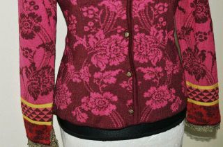 RARE VINTAGE OLEANA Fantastic Merino - Silk Knitted Cardigan Jacket.  SIZE M 7