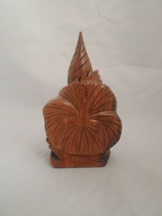 Vtg Hawaiian Harders Pikaki Lani Hand Carved Milo Wood Perfume Holder Tiki