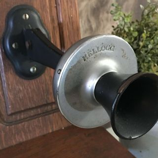 Antique Kellogg Hand Crank Wood Wall Telephone 3