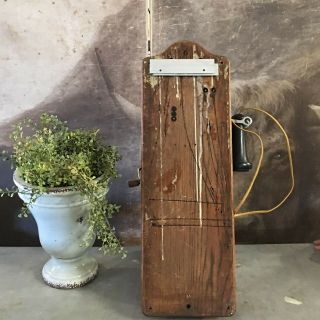 Antique Kellogg Hand Crank Wood Wall Telephone 4