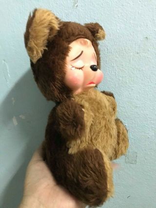 Vintage Rushton rubber face BEAR sad cry 5