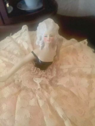 Rare Antique German Marie Antoinette Half Doll/boudoir/pin Cushion Doll Huge 15”