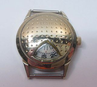 Elgin Golf Ball Direct Read Jump Hour 9587 Watch 10k Rgp & Stainless 1950s Rare