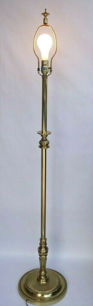 Vintage Stiffel Brass Floor Lamp Mid Century Hollywood Regency Signed 57 " Tall