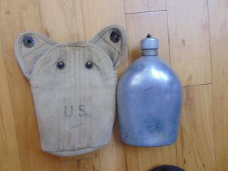 Vintage Wwii Us Army 1942 Agm Co Canteen With Case World War Ii
