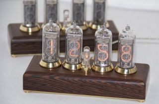 Nixie Tube Clock In - 14 Vintage Re From The Mahave Of Mahogany Wenge. ,