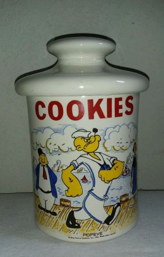 1965 Vintage Popeye Cookie Jar Euc Olive Oyl Wimpy Fun Collectible Useful Gift
