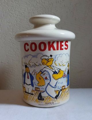 1965 Vintage Popeye Cookie Jar EUC Olive Oyl Wimpy Fun Collectible Useful Gift 2