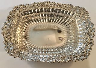 Antique Ornate Whiting Sterling Silver Chased Floral 7 1/4” Bowl 113 Grams