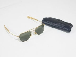 American Optical Hgu - 4/p Aviator Sunglasses 5 1/2 With Case Mil - S - 25948 Ao