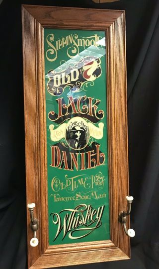 Vintage Rare Jack Daniels Mirror Hat Rack Advertising Sign Old Number 7 Whiskey
