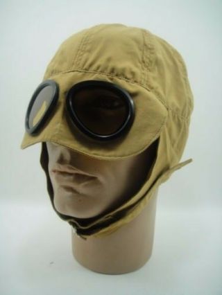 Helmet Cap & Goggles Car Motorcycle Aviator Vintage Hot Rat Rod Brass Era Winner