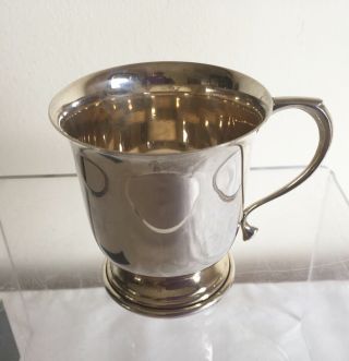 Vintage Birmingham Sj Rose Hallmarked Solid Silver Christening Cup 1971