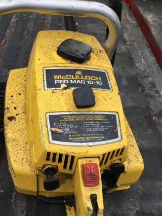 VINTAGE COLLECTIBLE MCCULLOCH PRO MAC 10 - 10 CHAINSAW WITH 16 