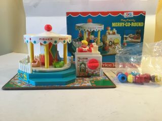 Vintage 1972 Fisher Price Merry Go Round Carousel Musical W/ Box