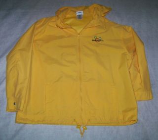 Vintage Yellow Walt Disney World Jacket Raincoat Windbreaker Zip Up Large