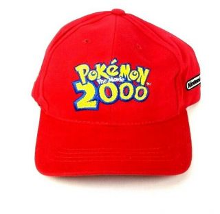 Vintage Rare Nintendo Pokemon 2000 Movie Hat Strapback Cap Burger King Pikachu