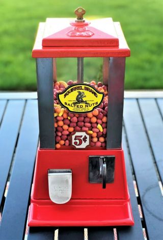 Vintage SUN 5 Cent Squirrel Brand Nuts Bulk Candy Vending Machine 2