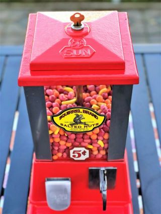 Vintage SUN 5 Cent Squirrel Brand Nuts Bulk Candy Vending Machine 5