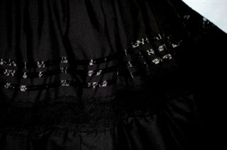 5 de Mayo Mexican Black Maxi Dress Off shoulder Catrina Day of the Dead Ruffle 4