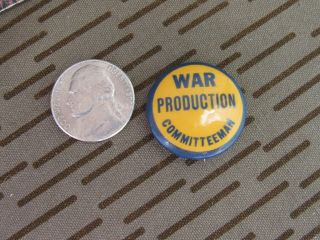 Orig Wwii Home Front Pin Back Button V - Victory War Production Committeeman