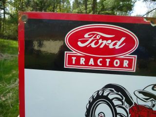 LARGE VINTAGE 1951 FORD TRACTOR PORCELAIN SIGN DEARBORN FARM EQUIPMENT 4