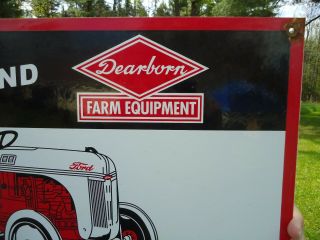 LARGE VINTAGE 1951 FORD TRACTOR PORCELAIN SIGN DEARBORN FARM EQUIPMENT 5