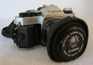 Vintage Canon Ae - 1 Program 35mm Slr Camera Fd 50mm 1.  4,  Leather Case