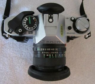 Vintage Canon AE - 1 Program 35mm SLR Camera FD 50mm 1.  4,  Leather Case 3