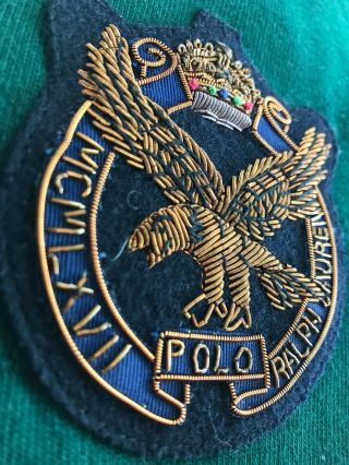 Nos Vintage Polo Ralph Lauren Crest Rugby Shirt Vintage Nwt Sz Large Patch