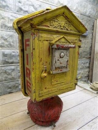 Gamewell Fire Alarm,  Station Box,  Vintage Cast Iron,  Fire Fighting Mancave B,