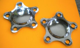 Pair Vintage Flat Disc Rear Axle Covers 4 - 3/4 " Chevy Hot Rod Gasser Belair