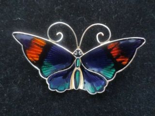 David - Andersen Norway Sterling Silver Gold Vermeil Enamel Butterfly Pin B15 - 498