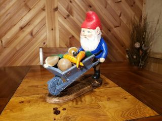 Gnome folkart wood carving woodland/Garden Gnome duck decoy Casey Edwards 2