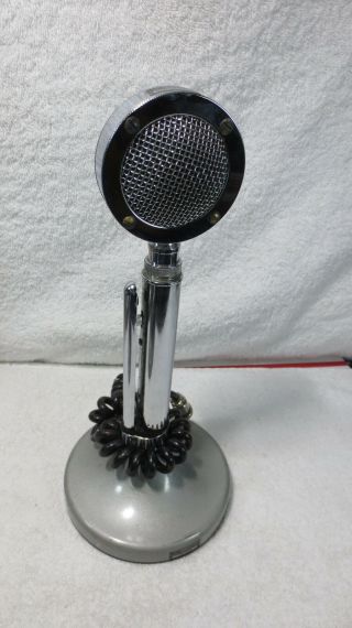 Vintage Astatic D - 104 Base Station Desk Microphone T - Ug8 Stand Usa Chrome Radio