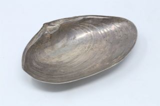 Wallace 393 Sterling Silver.  925 6.  5 " Clam Quahog Oyster Shell Dish Tray Bowl