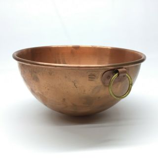 Vintage Mauviel Copper Mixing Bowl French Williams - Sonoma 12.  5 " 5qt