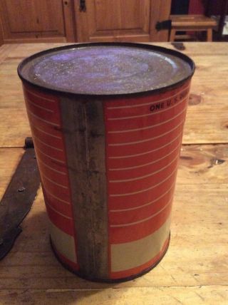 Vintage Phillips 66 1 quart metal motor oil can orange paraffin base RARE 2