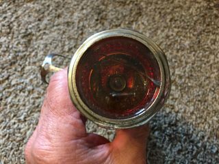 Rare 1921 dated USA LITE Red Head Flashlight w/ folding support good 2