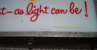 Vintage Hanley Pilsner Beer Light - As Light Can Be Lighted Clock Lights & Runs 3