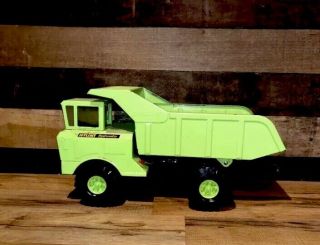 Vintage Nylint Pressed Steel Construction Set Lime Green Hydraulic Dump Truck