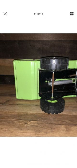 VINTAGE NYLINT PRESSED STEEL CONSTRUCTION SET LIME GREEN HYDRAULIC DUMP TRUCK 7