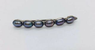 Jane Diaz Nepal Vintage Sterling Silver Pearl Hair Barrette