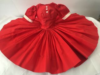 Vintage Madame Alexander Cissy Doll ❤ Red Cotton Day Dress Tlc